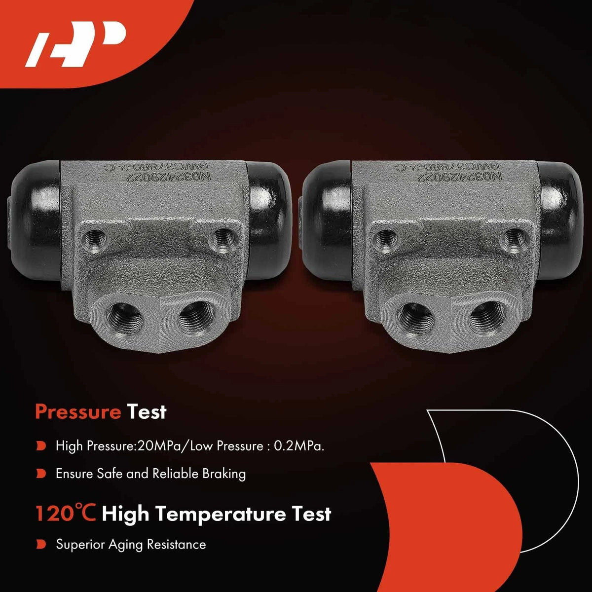 Drum Brake Wheel Cylinder Set (2X) for Ford Focus 2000-2011