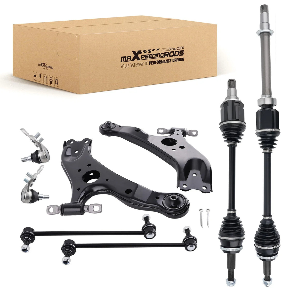 Set of 6 Front CV Axle Shaft Lower Control Arms for Toyota Sienna (2011–2015)