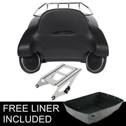 Trunk Backrest Speakers Rack Mount - Matte Black for Harley Touring 2014-2023