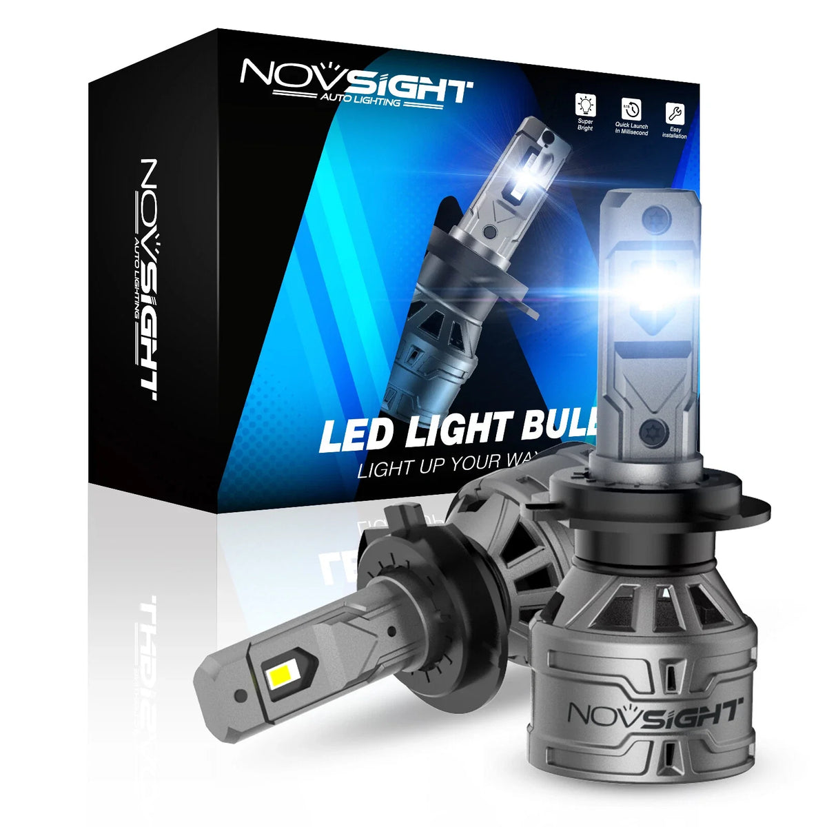 2X H7 LED Headlight Bulb Kit for 60000LM 6500K