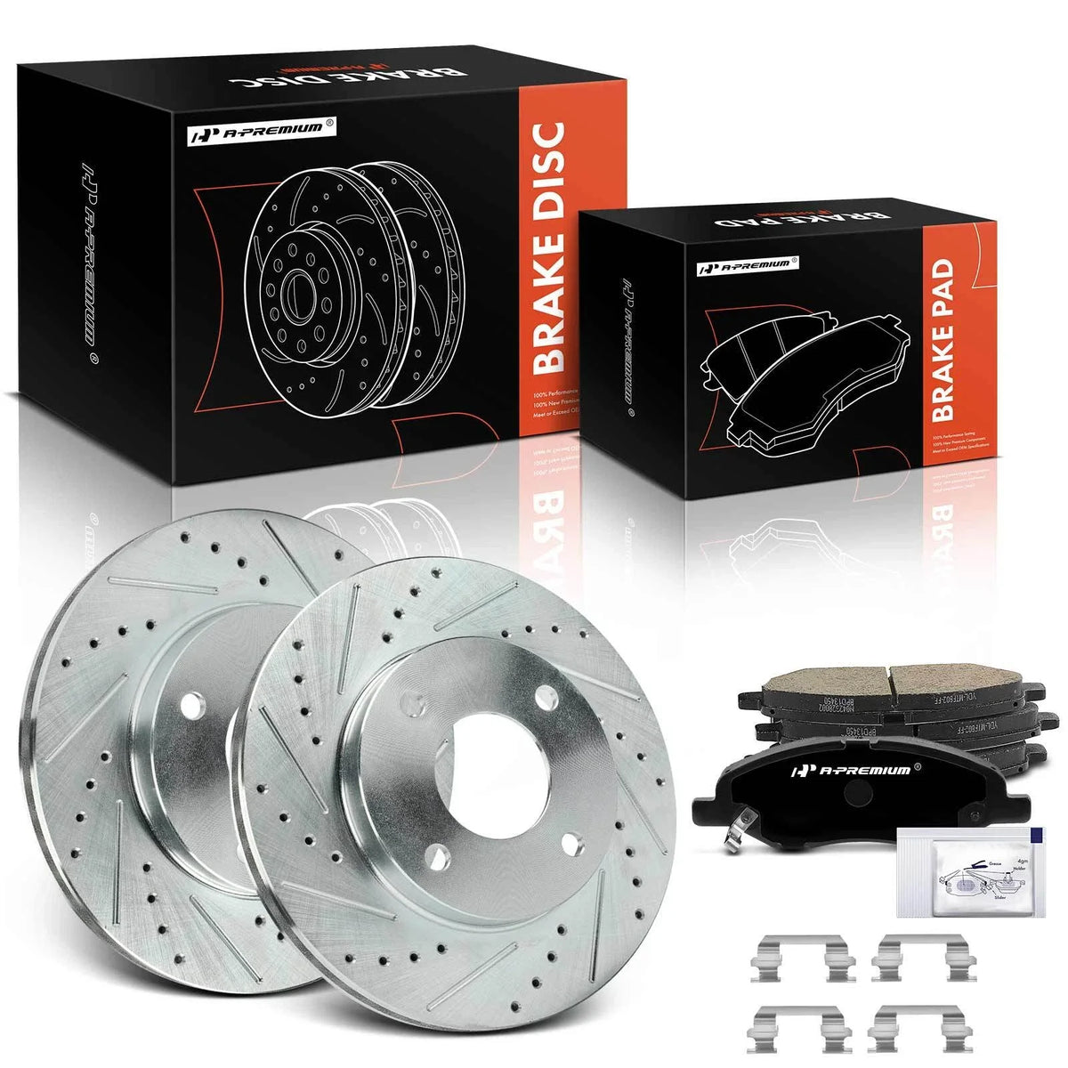 Front Drilled Brake Rotors & Ceramic Pads for Nissan Versa (2009–2011)