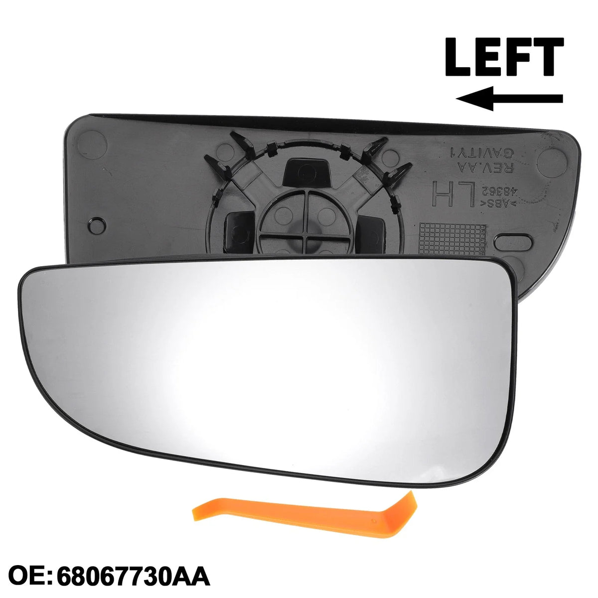 Tow Mirror Glass Replacement for Dodge (Non-Heated, Left Driver Side)