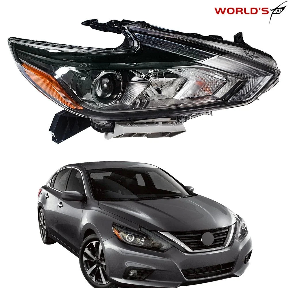 Headlight Assembly for Nissan Altima (2016–2018) Halogen Black Right Side