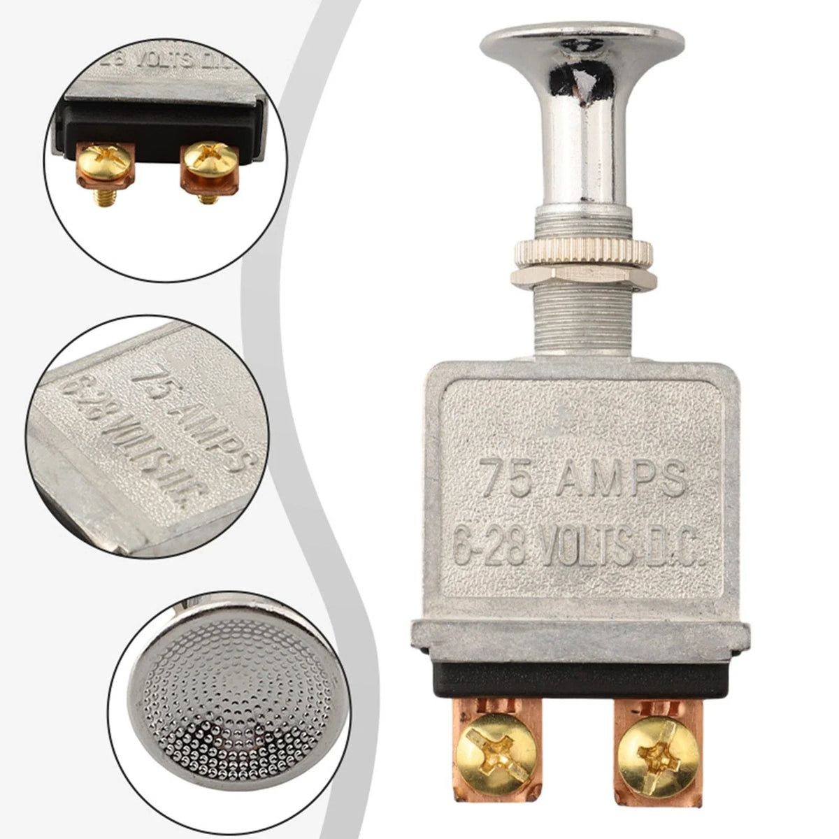 75A Push Pull Switch for Harsh Conditions - Zinc Alloy Body