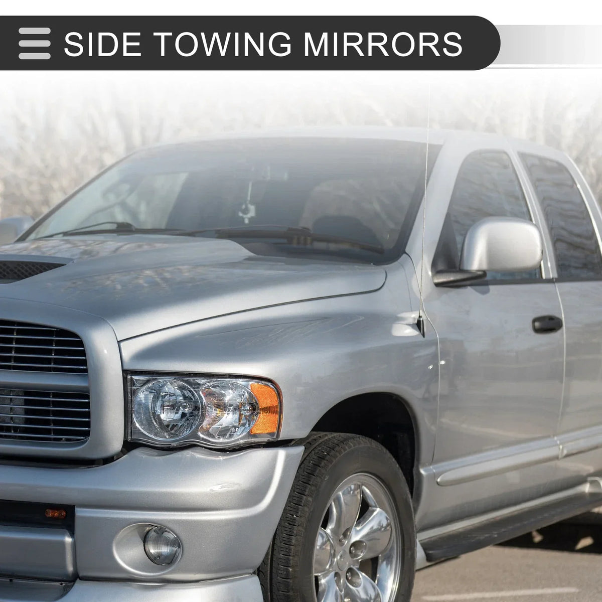 Tow Mirrors - 1 Pair with Turn Signal Light for 2002-2008 Dodge Ram 1500