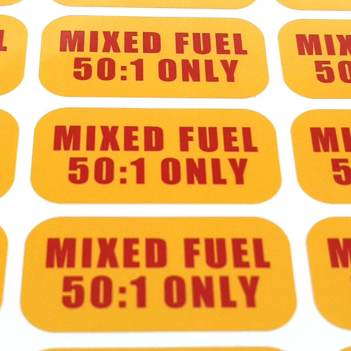 2-Stroke Mix (50:1) Vinyl Decals for Mixed Fuel Only