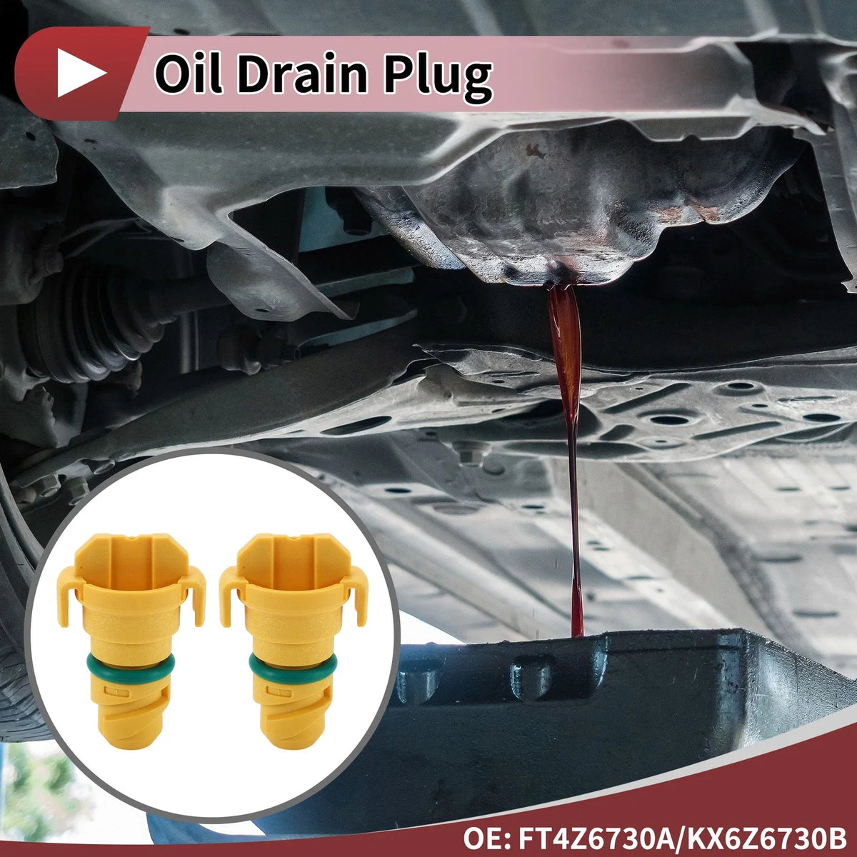Set of 1 Oil Drain Plug for Ford F-250 F-350 F-450 F-550 Super Duty (2011–2012)