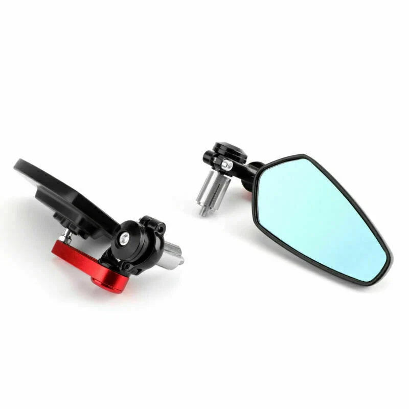 Motorcycle Rearview Mirrors - Pair of 7/8" Red Handle Bar Ends