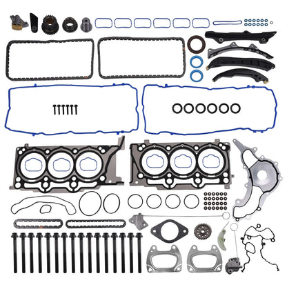 Set of 2 Engine Cylinder Head Gaskets & Timing Chain Kit for Dodge 3.6L (2011–2015)