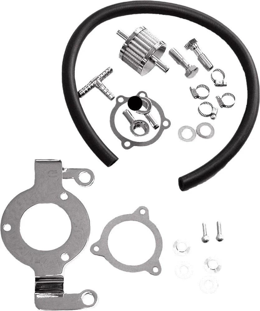 Complete Mount Kit Breather Hose Chrome for Harley-Davidson (2008–2016)
