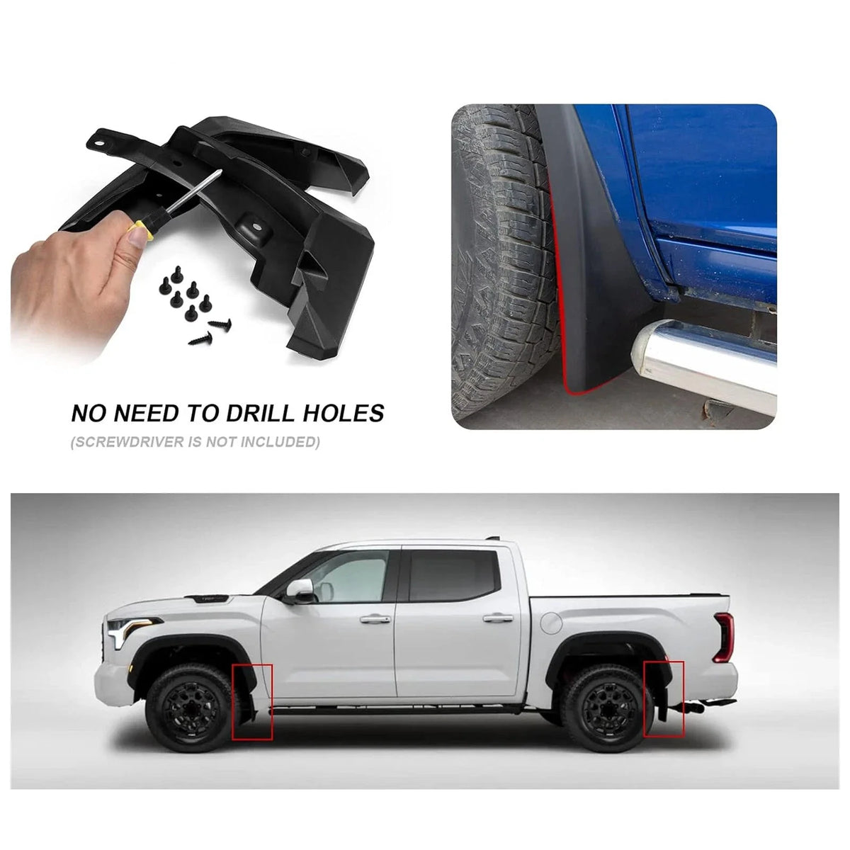 Front & Rear Splash Guards Mud Flaps for Toyota Tacoma (2016–2023)