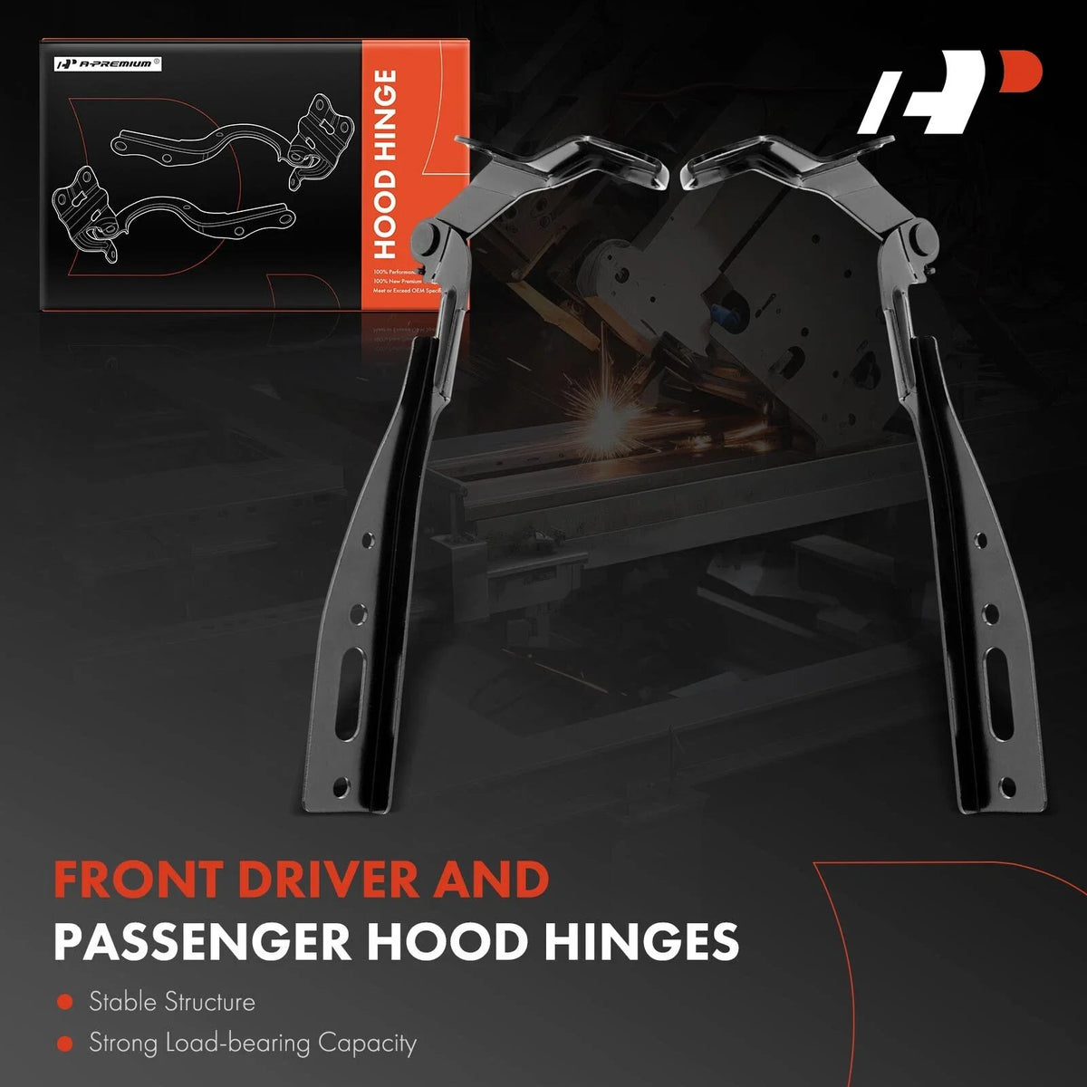 Hood Hinge Pair - 2X for Honda Accord Sedan 2016–2017