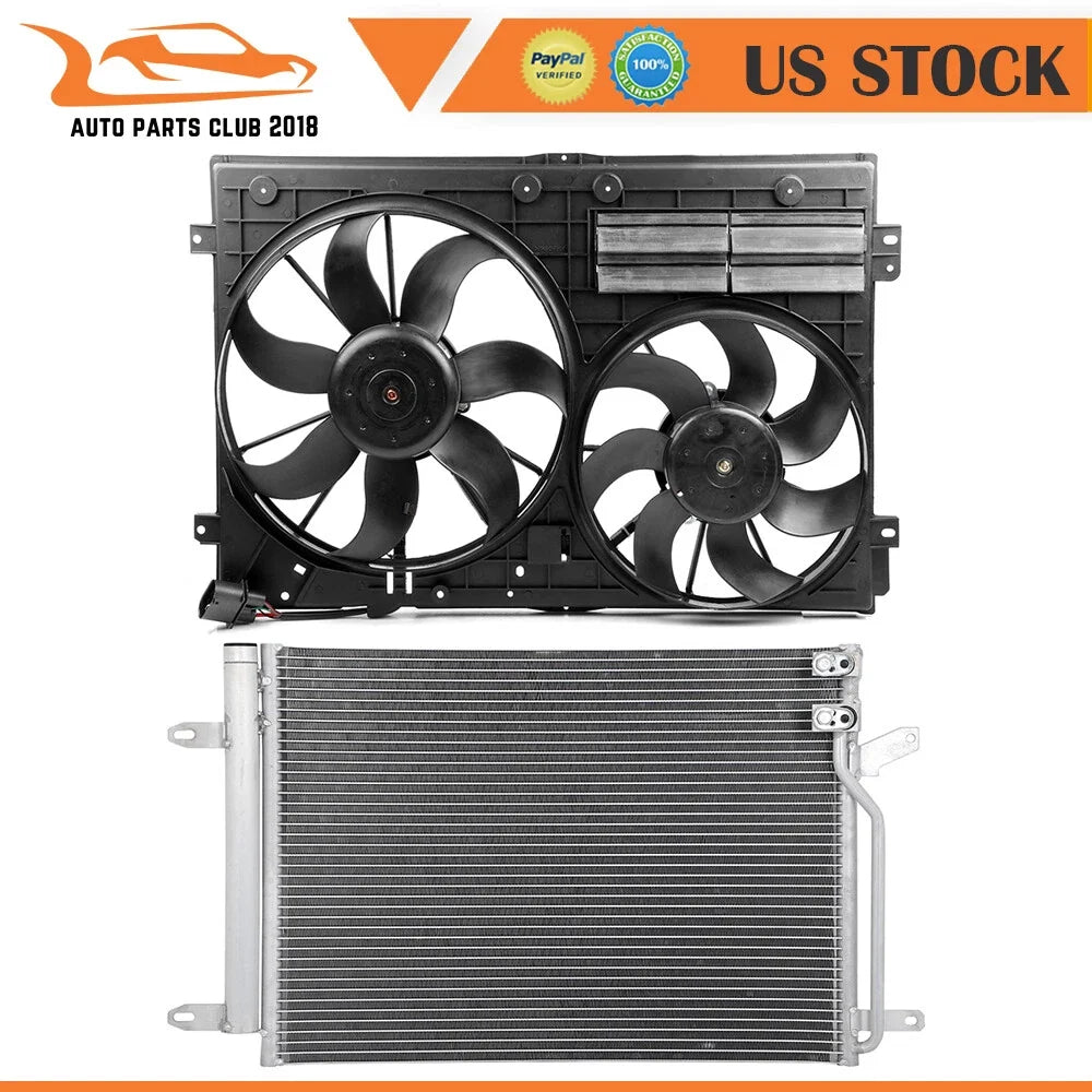 AC condenser and cooling fan assembly for Volkswagen Beetle (2013–2014)