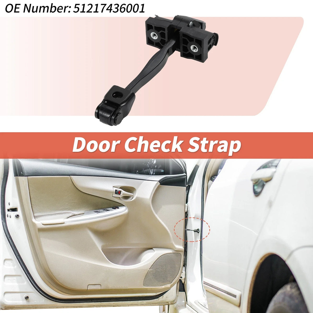 Front Door Check Strap for BMW F48 (2014–2019) No.51217436001