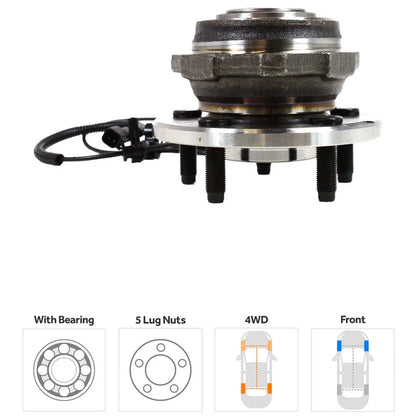 Wheel Hubs for Jeep Liberty (2002–2007) Front Left & Right with Bearing & Sensor