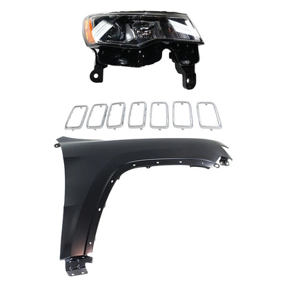 Headlight Kit for Jeep Grand Cherokee (2017–2021) RH Assembly Chrome Trim