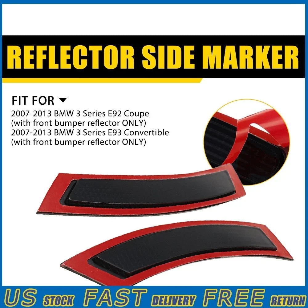 2X Dark Smoke Bumper Side Marker Lamps for BMW E92 E93 (2007–2013)