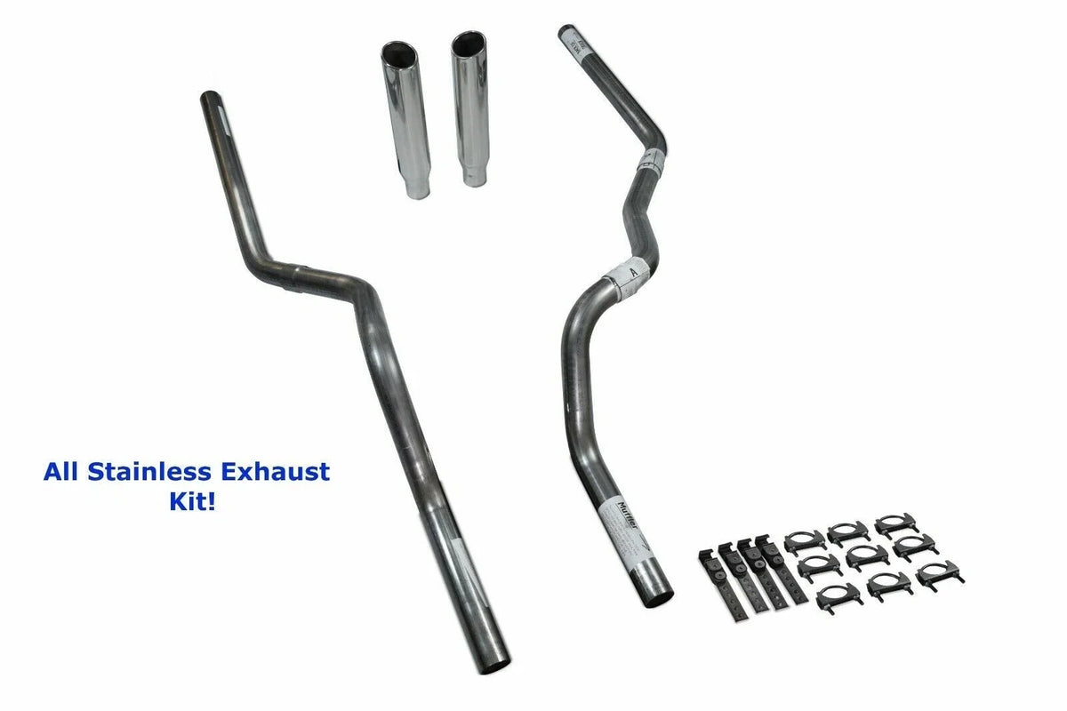 Dual Exhaust Kit for Ford F-150 (1987–1997) Rolled Edge Tip