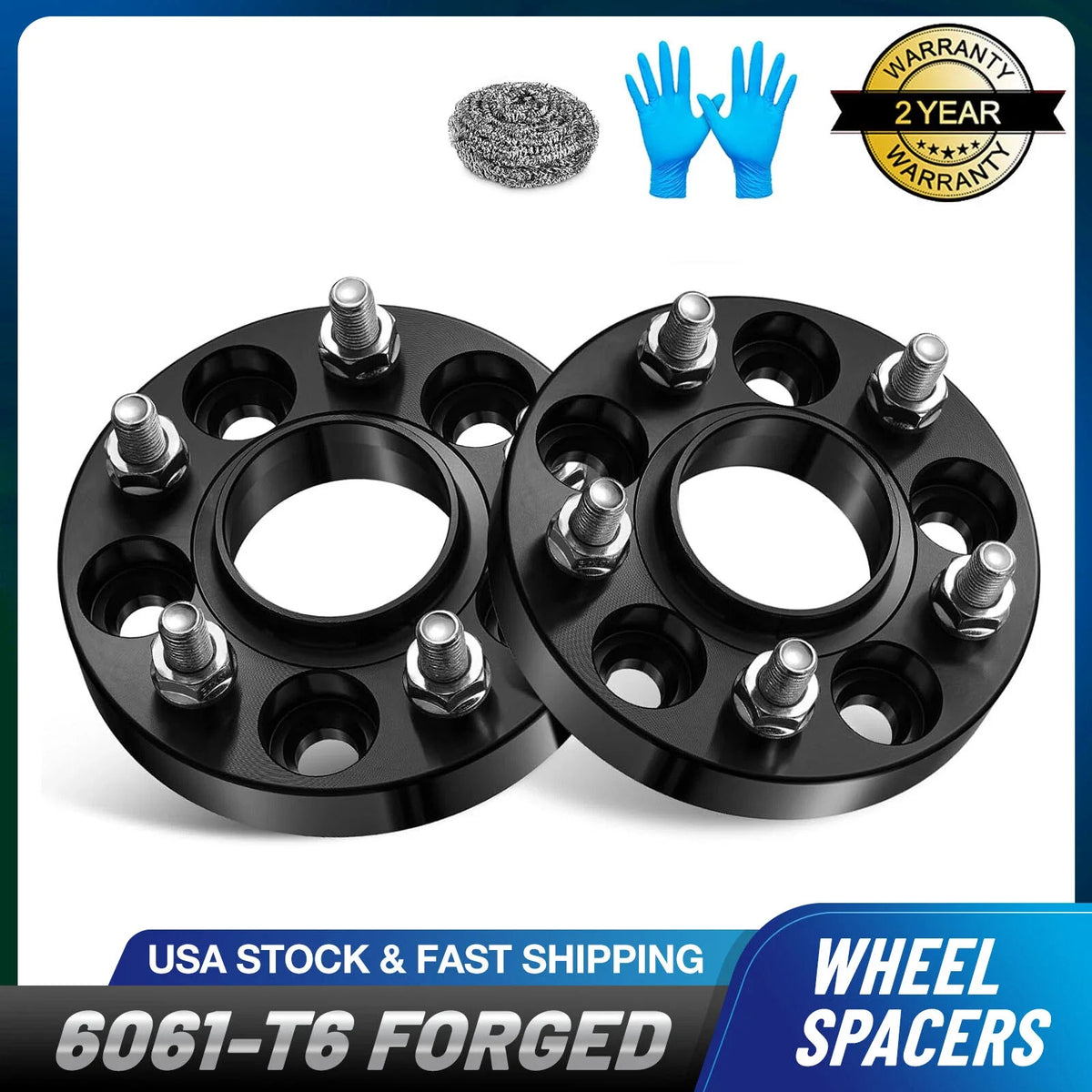 2X 1" Hubcentric Wheel Spacers for Ford Focus, Jaguar F-Type, Lincoln