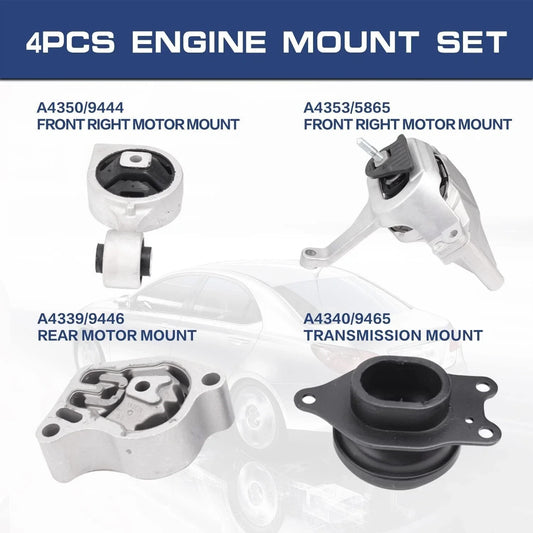 4PC Engine Motor & Transmission Mount for Nissan Altima (2007–2018) L4 2.5L AUTO