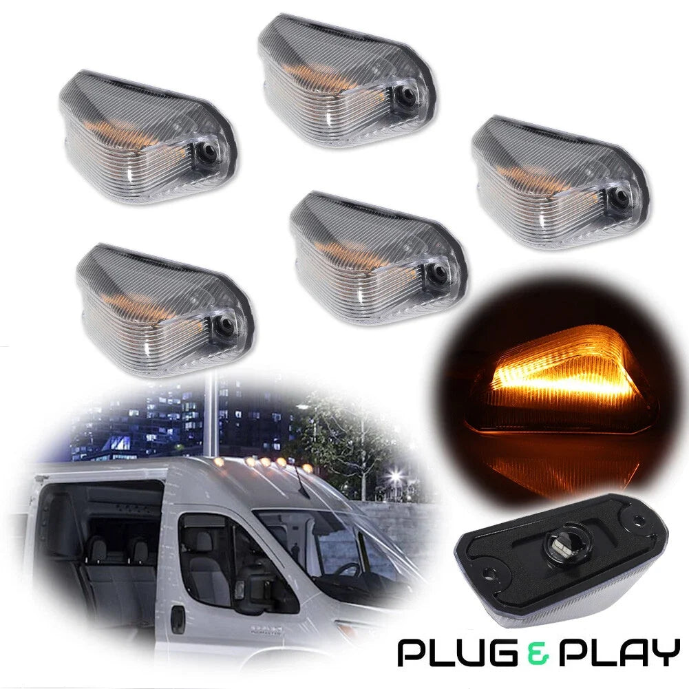 5pc LED Cab Marker Roof Light for Ram ProMaster 1500 2500 3500 (2014–2023)