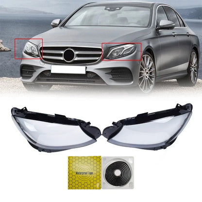 Left & Right Headlight Lens Cover for Mercedes E Class W213 (2017–2020)