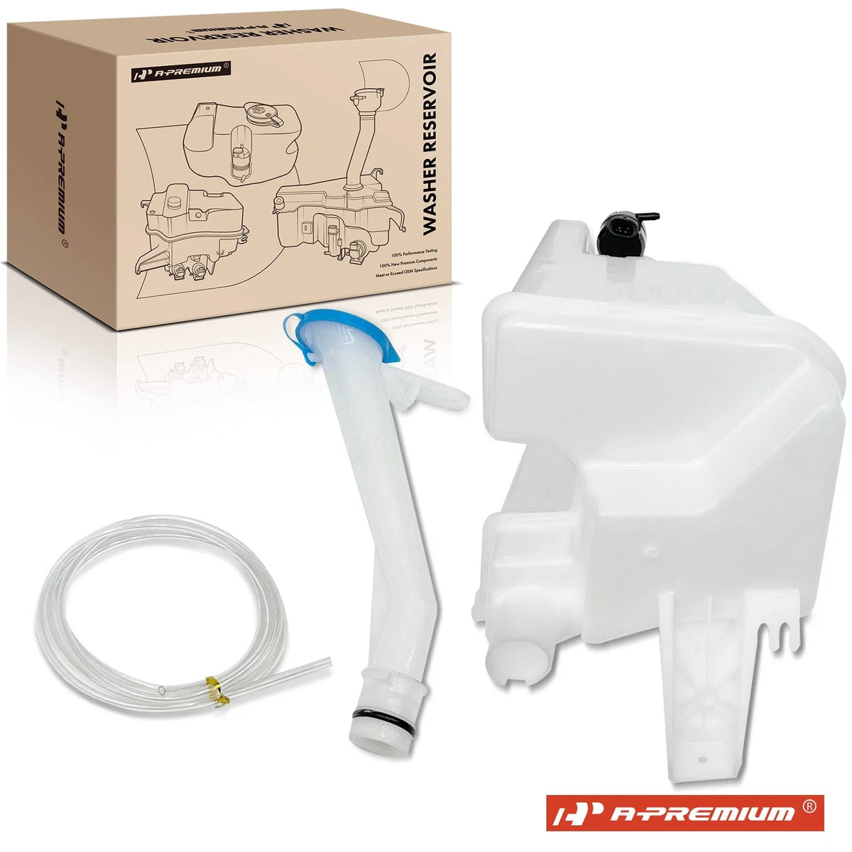 Windshield Washer Reservoir with Pump & Hose for Nissan Sentra (2016–2019)