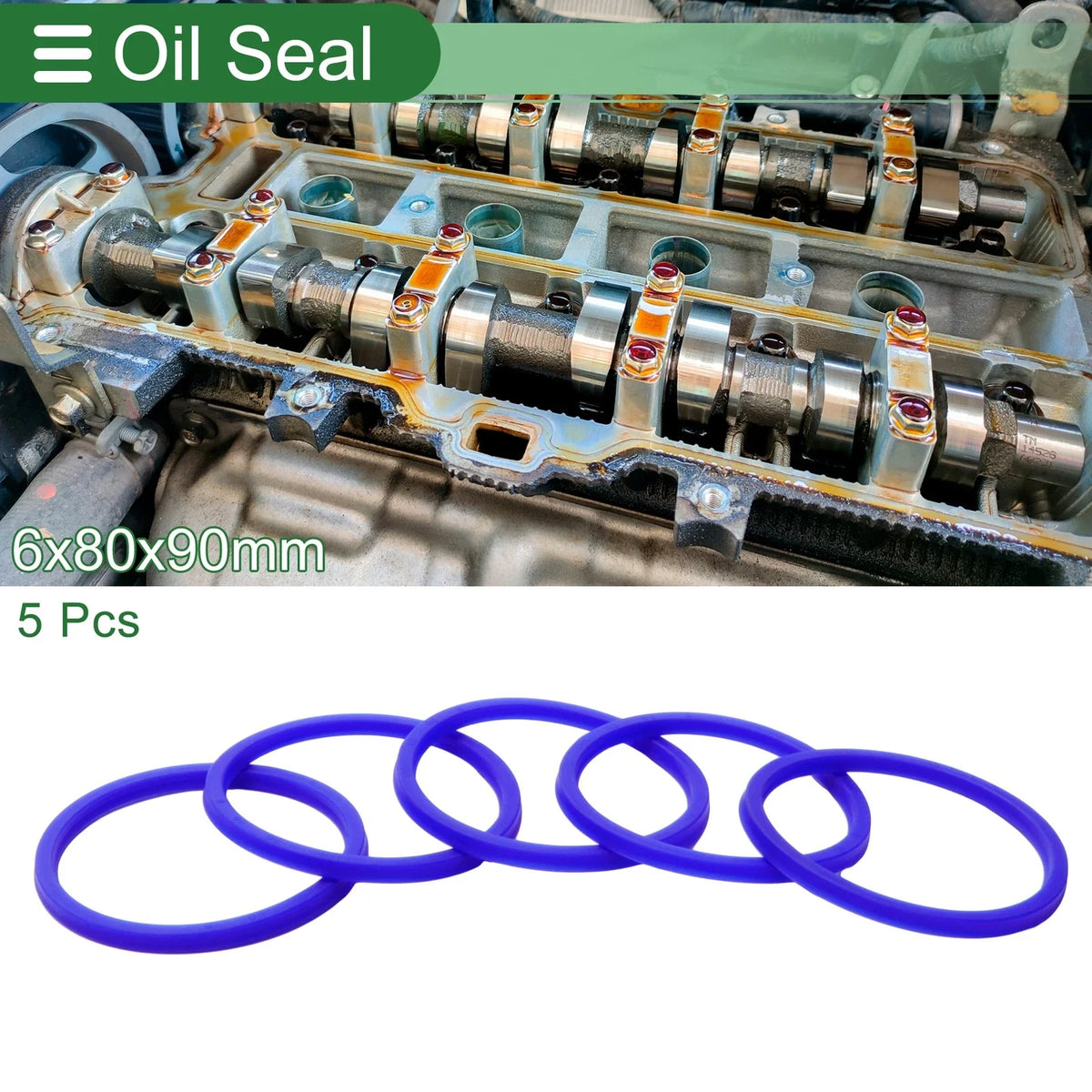 Set of 5 Oil Seal Rotary Shaft Seal 80x90x6mm High Pressure
