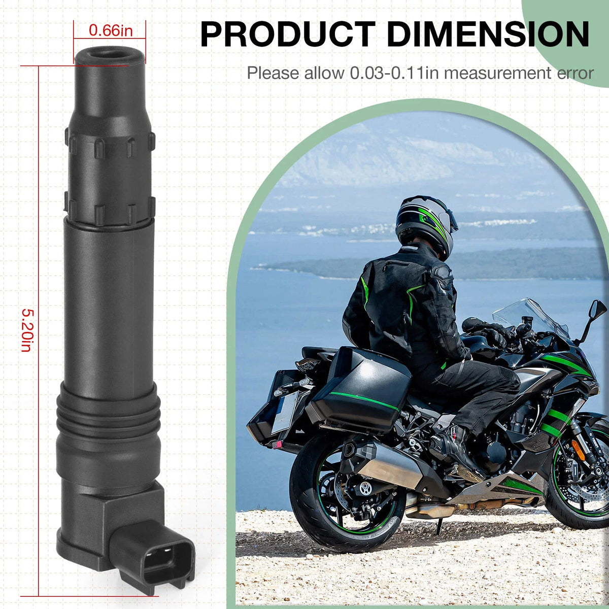 Set of 4 Ignition Coils for Kawasaki Ninja ZX12R ZX-12R ZX1200 (2000–2005)
