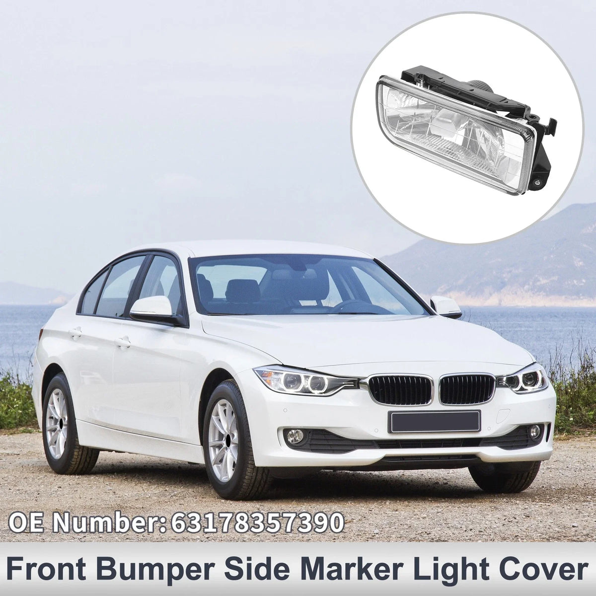 Right Front Bumper Side Marker Light Cover for BMW 3 Series (No. 63178357390)
