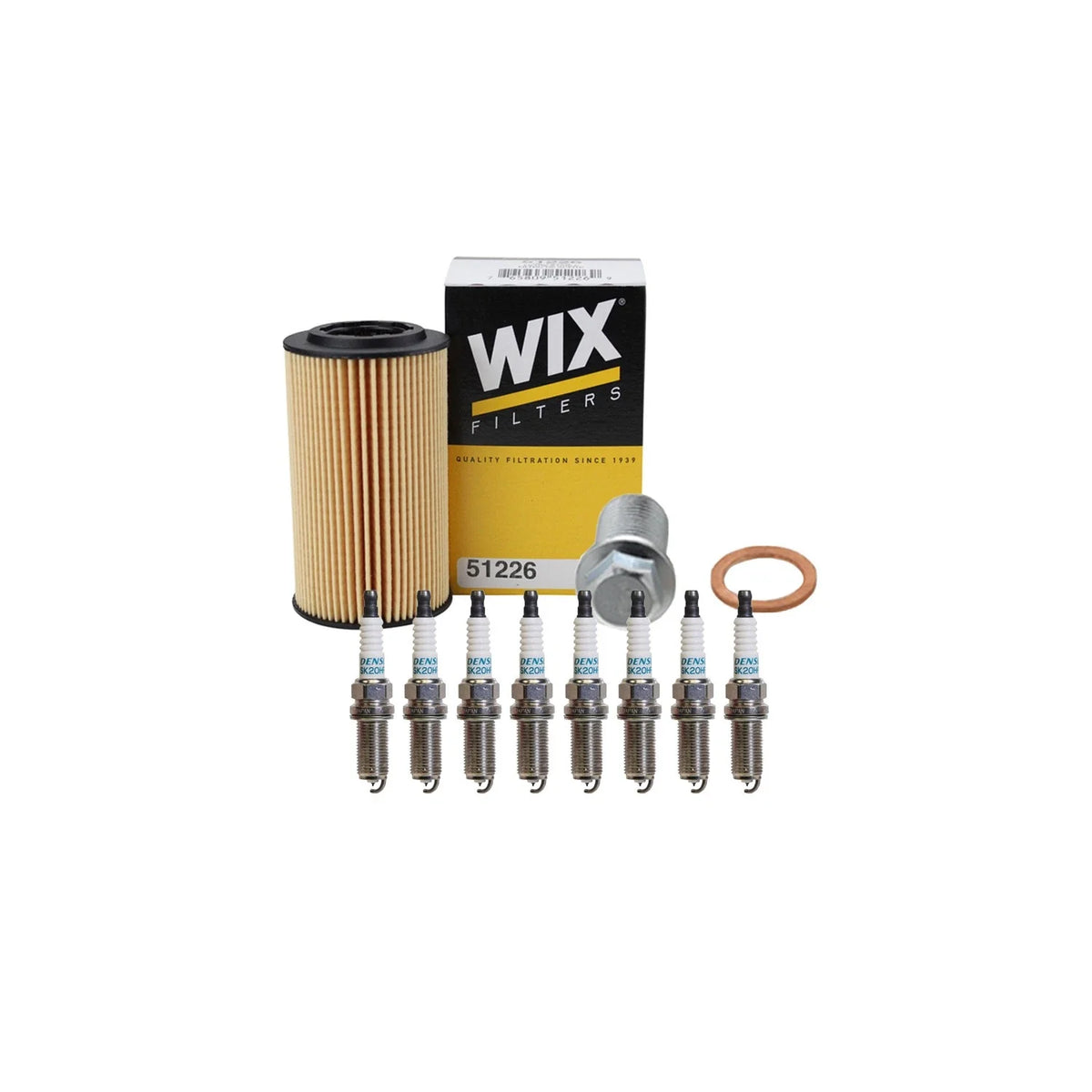 Denso 8 Iridium LL Spark Plugs & Wix Engine Oil Filter for 2000-2006 CL55 AMG
