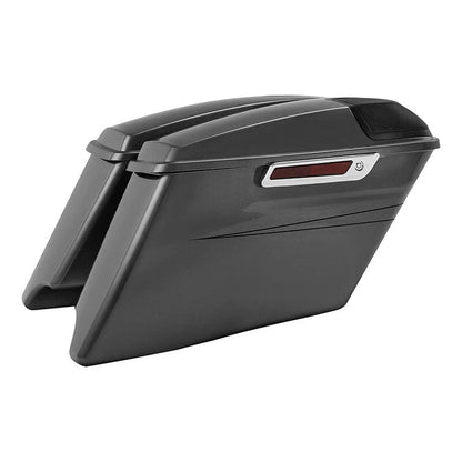4" Stretched Saddlebags for Harley Touring (2014-2023) - Charcoal Pearl