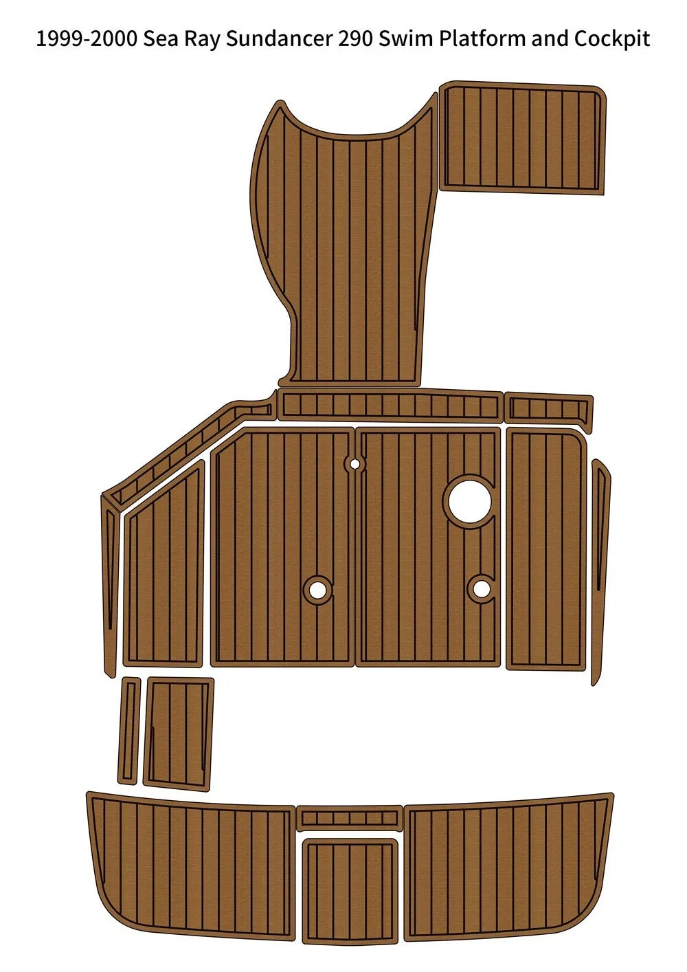 EVA Teak Flooring Cockpit Pad for Sea Ray Sundancer 290 (1999–2000)