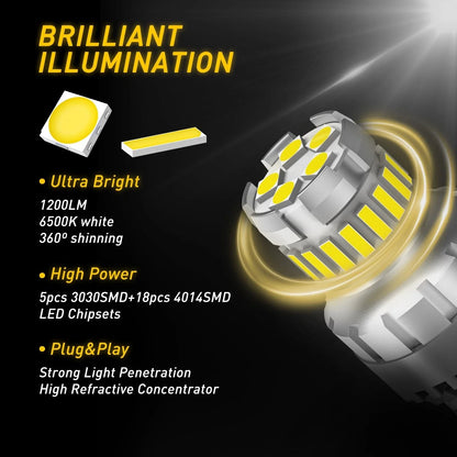 2X 7443 7440 LED Reverse Backup Brake Tail Light Bulbs for