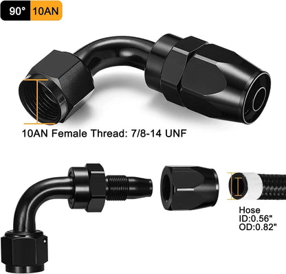 CPE Fuel Hose AN10 90° Swivel Hose End Connector (1PCS)