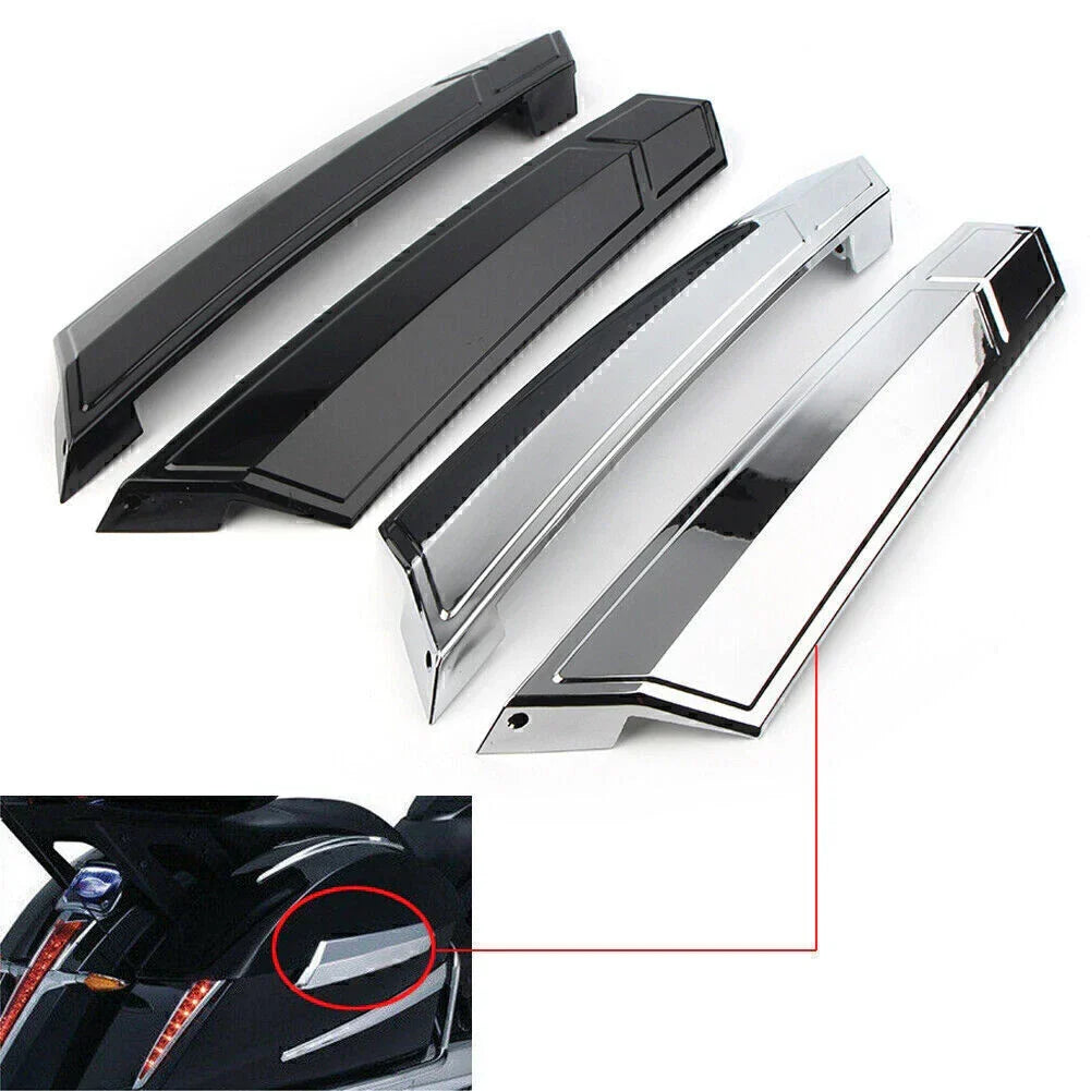 Saddlebag Hinge Covers - Black/Chrome for Victory Cross Country 2010-2017