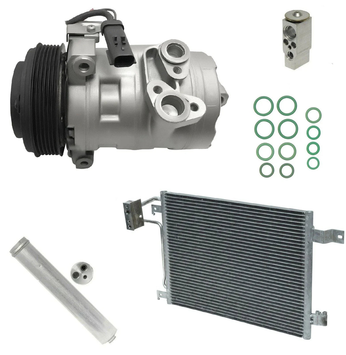 AC Compressor Kit With Condenser for Jeep Wrangler JK 3.8L (2009–2018)