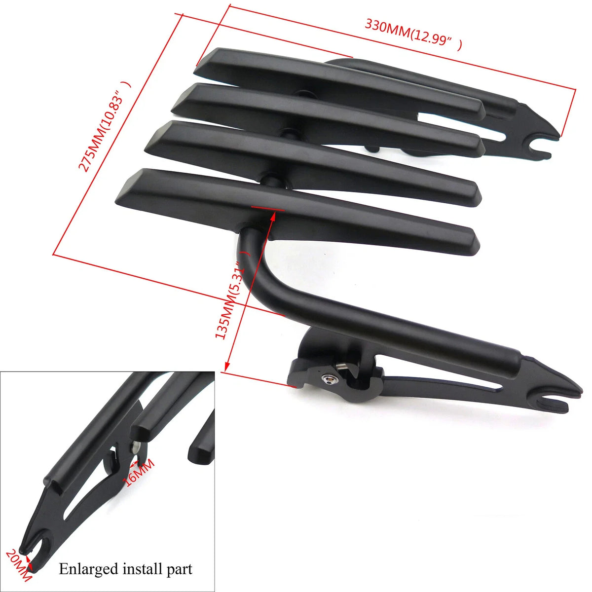 Luggage Rack in Matte Black for Harley Touring FLHR FLHT 2009–Present