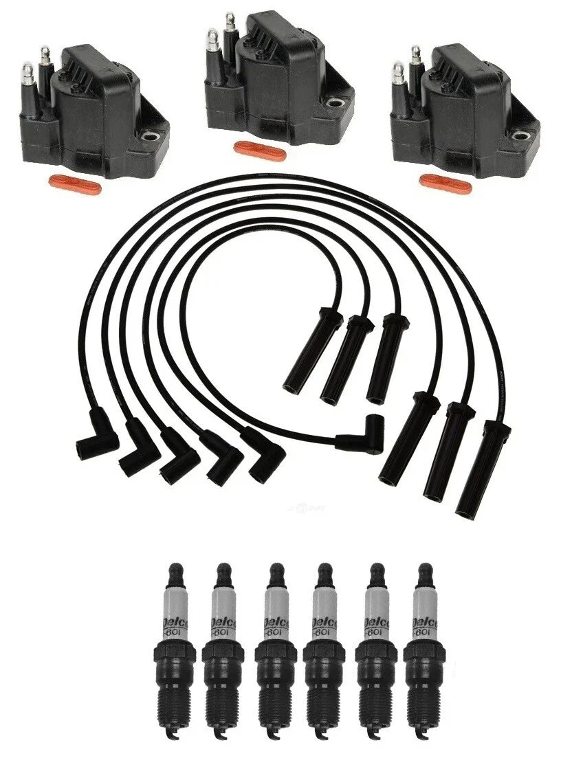 Set of 3 Ignition Coils & 6 Spark Plugs for Chevy Malibu (2004–2007)