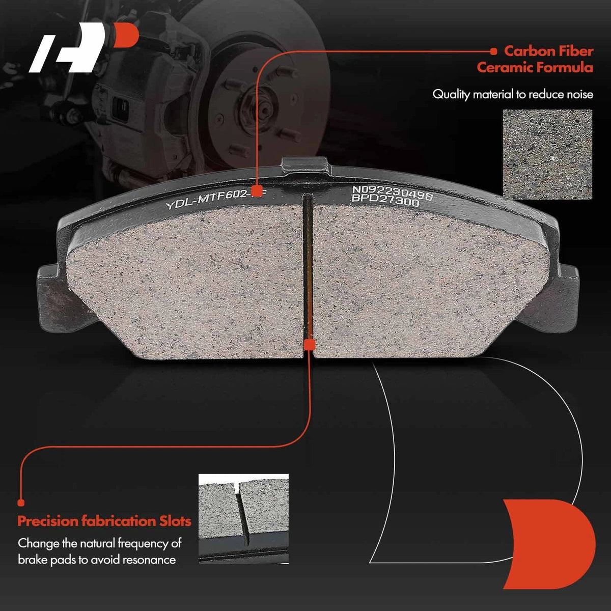 Set of 4 Front Ceramic Brake Pads for Honda Civic Accord