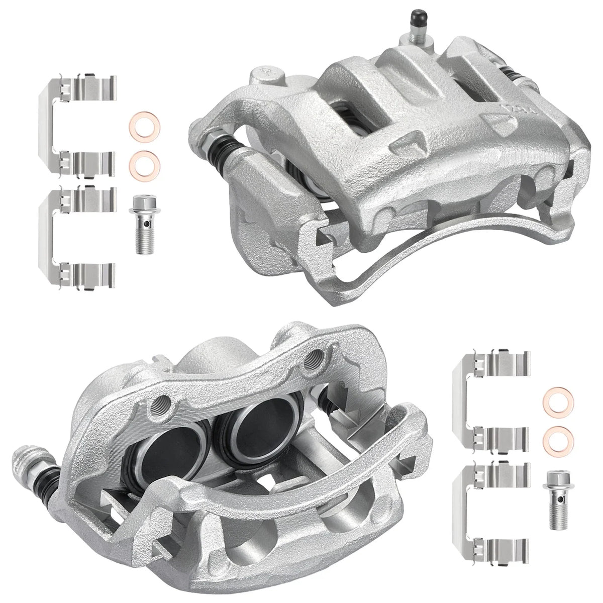 Front Pair Brake Calipers with Brackets for 2000-2004 Nissan Xterra & 2003-2004 Frontier