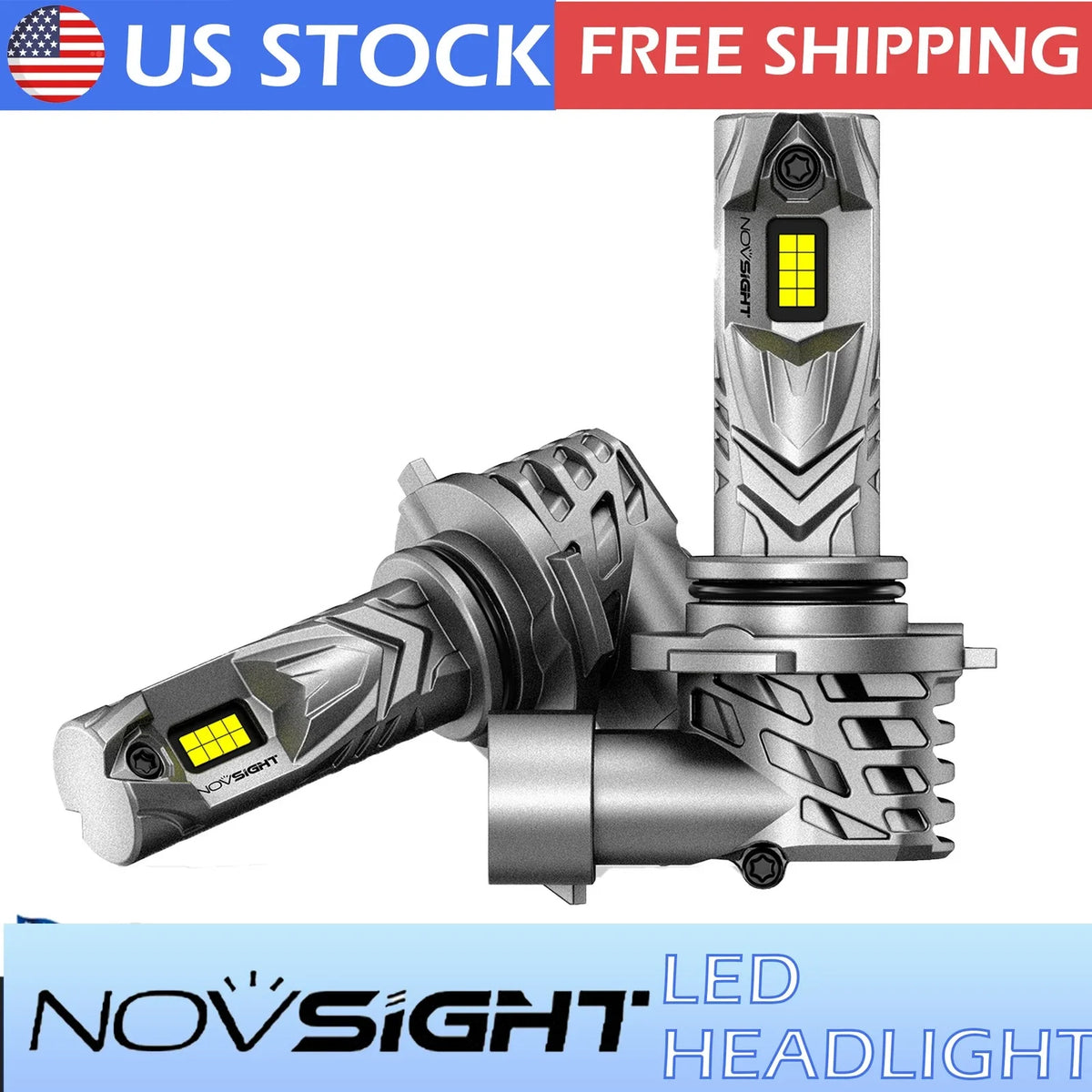 Set of 2 HB3 9005 LED Headlight Bulbs for Hilux N70 2005-2015