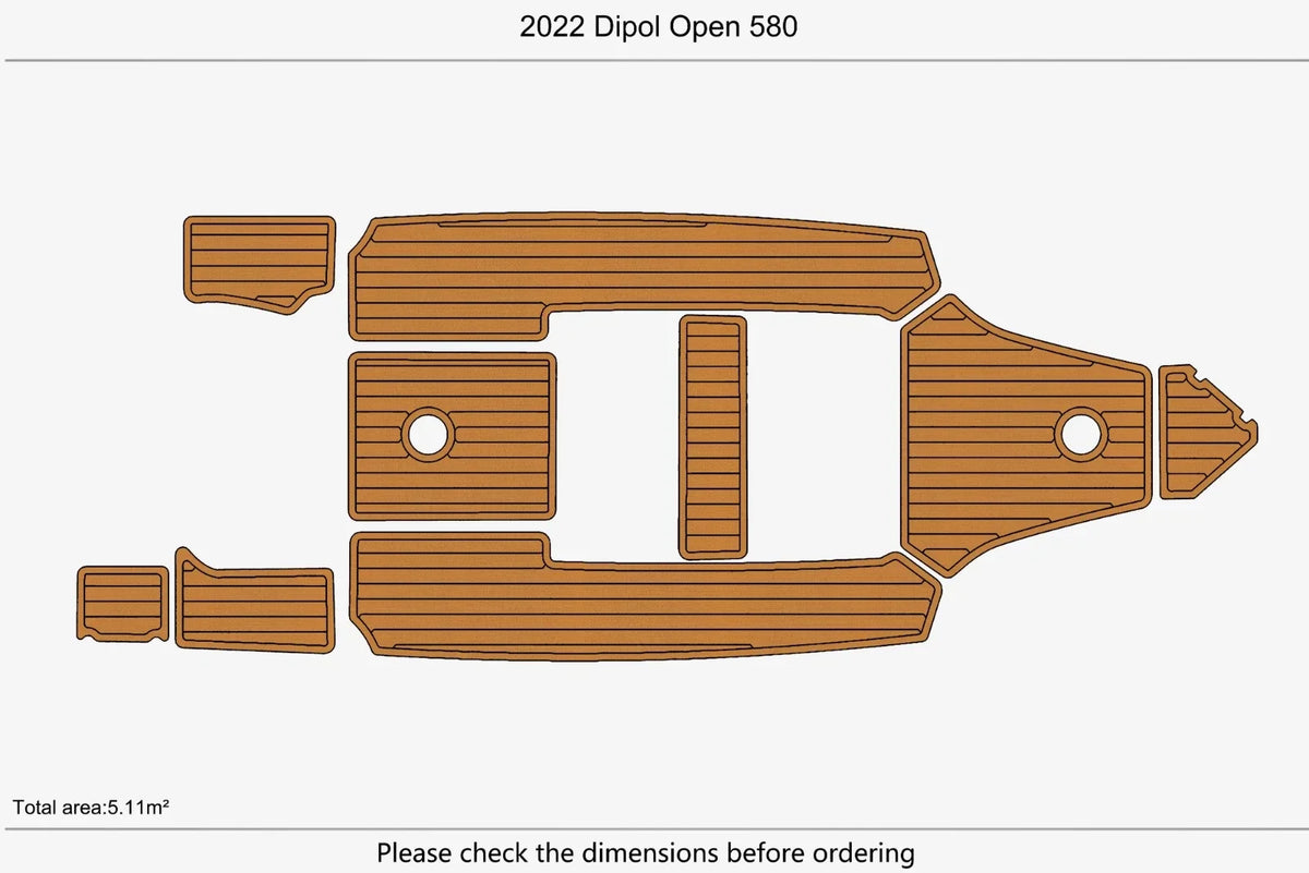 EVA Foam Faux Teak Deck Flooring for Dipol Open 580 (2022)