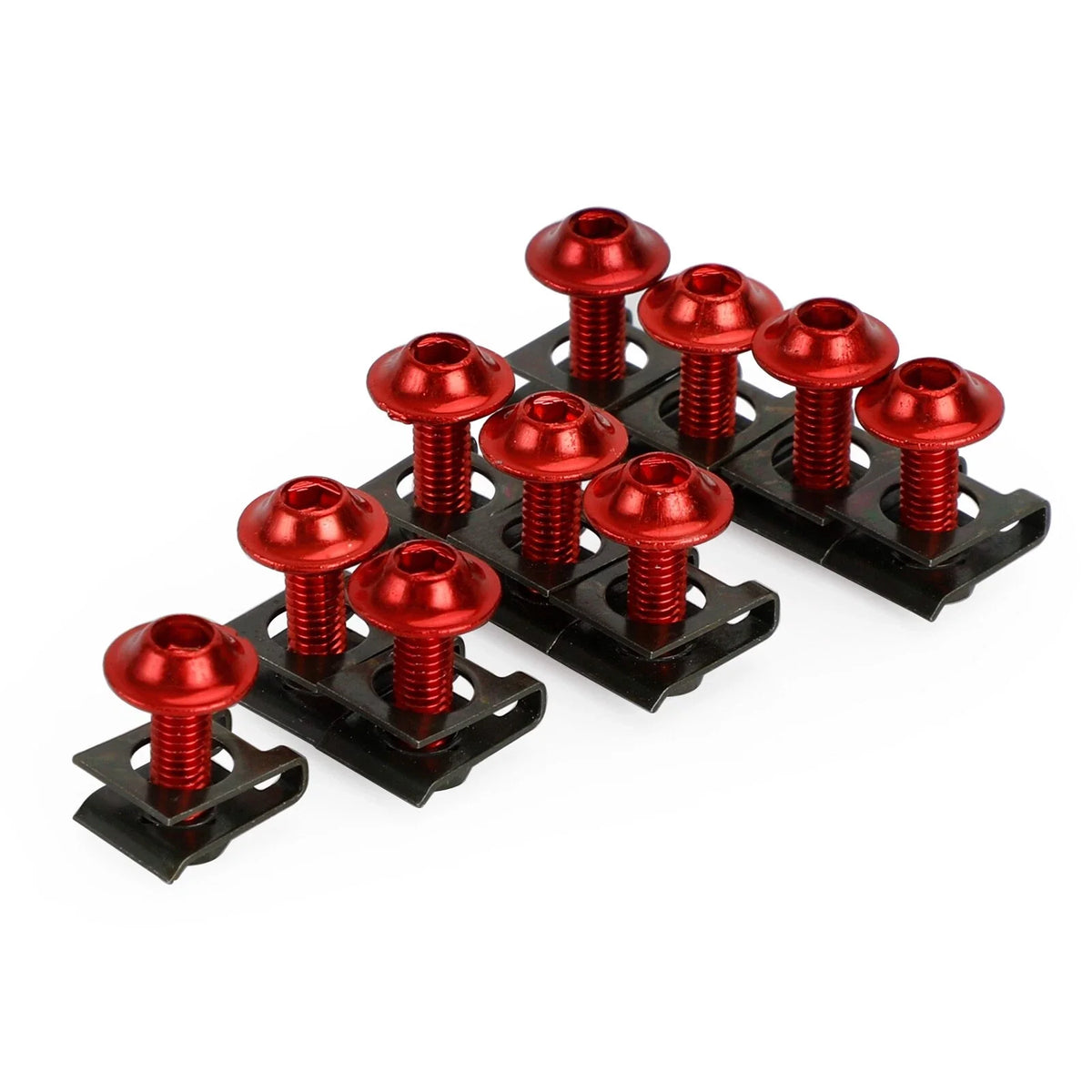 Set of 10 Aluminum M6x20mm Fairing Screen Bolts Clips for Motorcycles