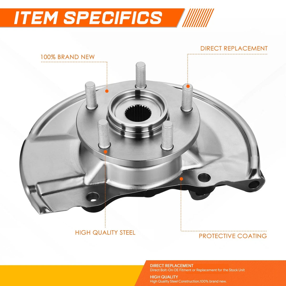 Front Passenger Side Loaded Knuckle Assembly for Dodge Caliber, Compass, Patriot (2007–2017)
