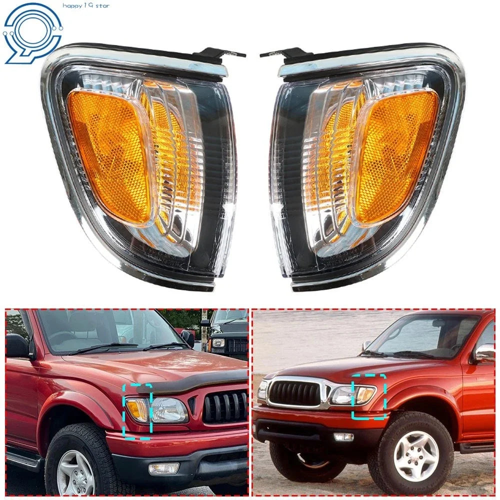 2PC Chrome Side Marker Corner Parking Lights for Toyota Tacoma (2001–2004)