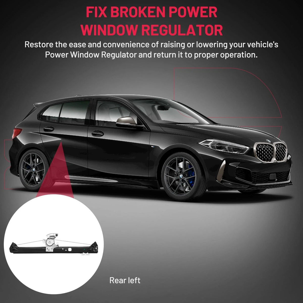 Power Window Regulator Rear Left for BMW X5 (2000-2006) 740-412