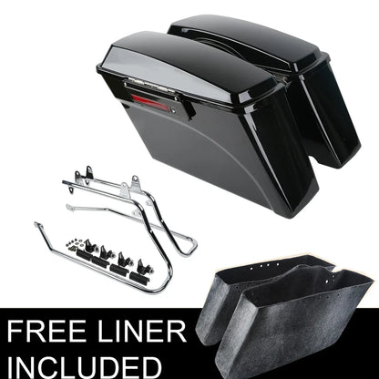 Hard Saddlebags & Bracket Set for Harley Softail Fatboy 1984-2017