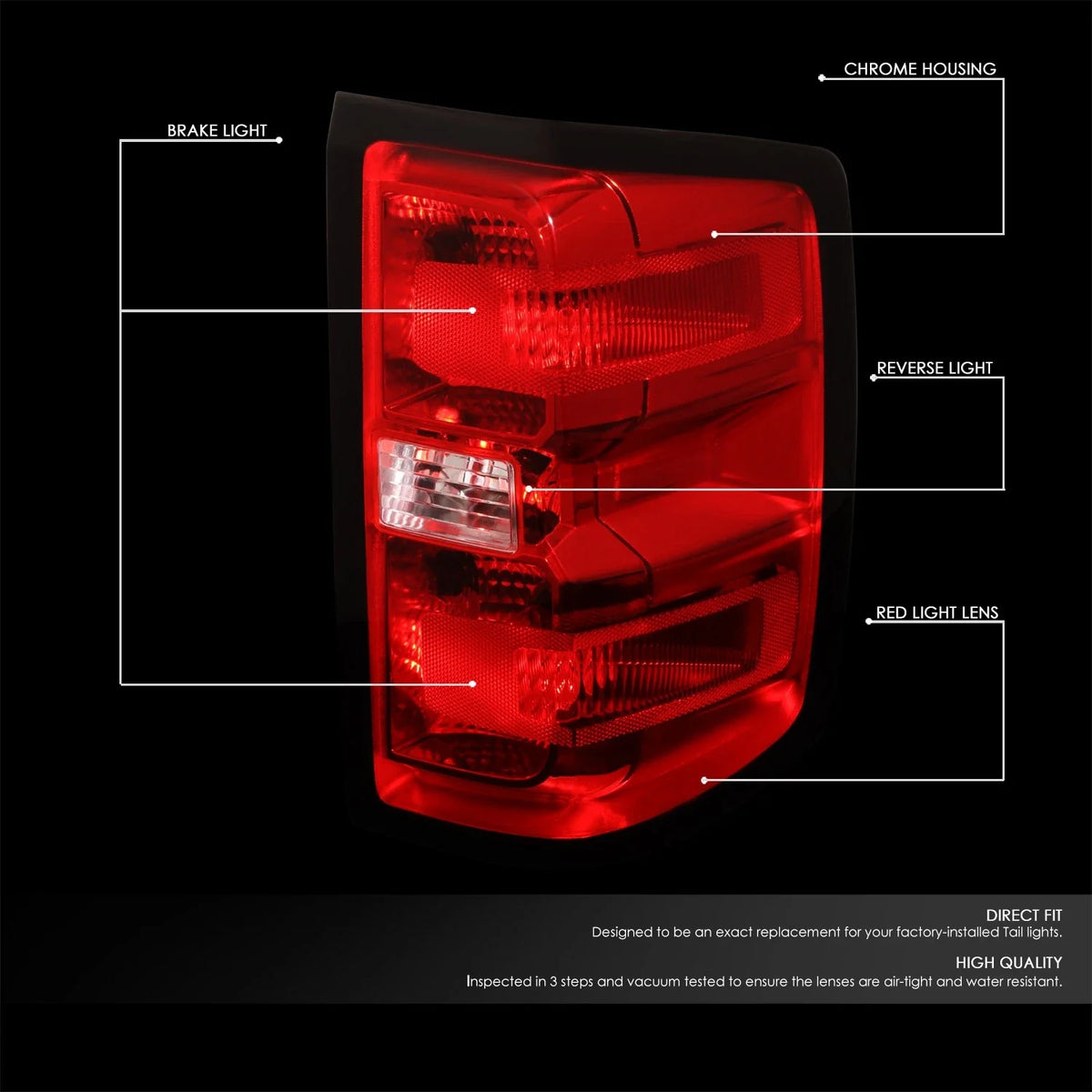 Right Side Tail Brake Light Lamp for Chevy Silverado GMC Sierra (2014–2019)