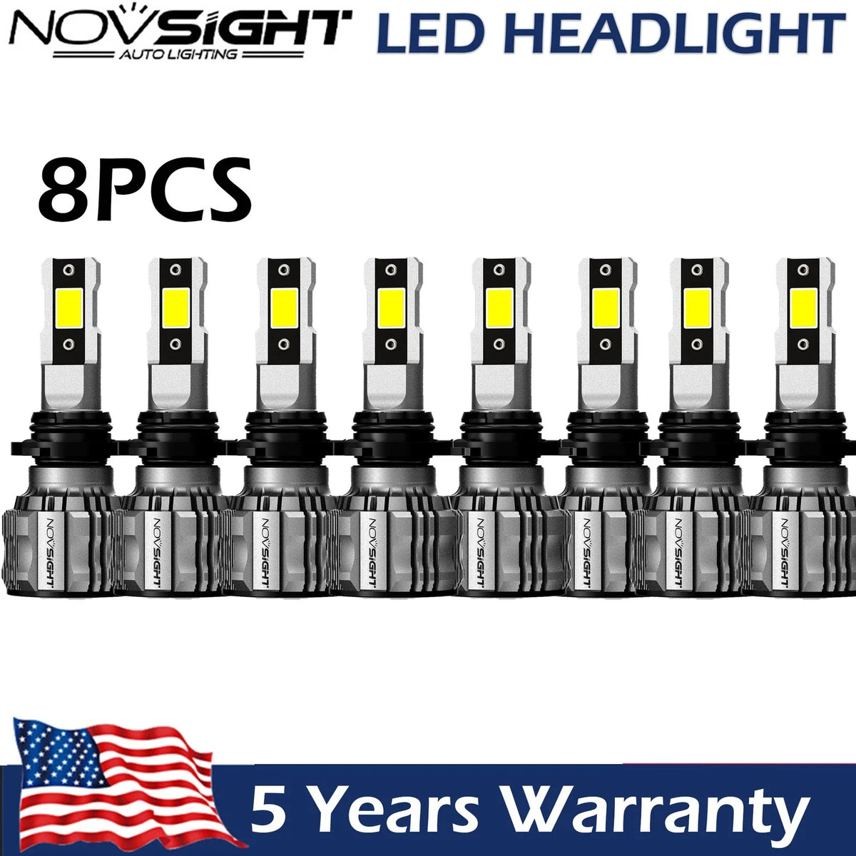 Combo of 8PCS 9005 H11 LED Headlight Bulbs